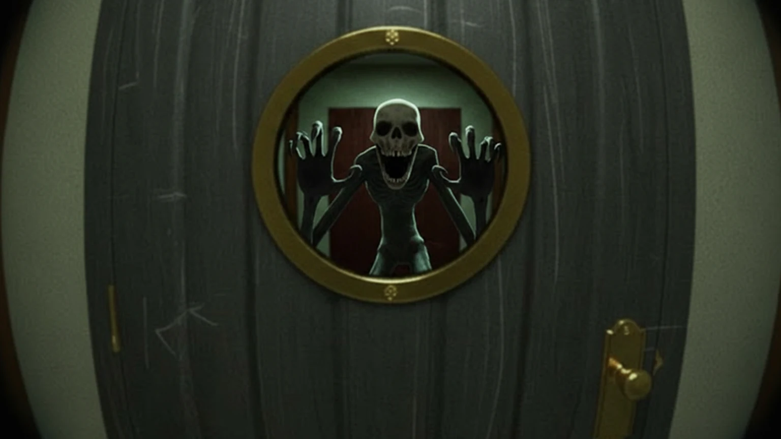 Keep the Door Locked official peephole visitor scene